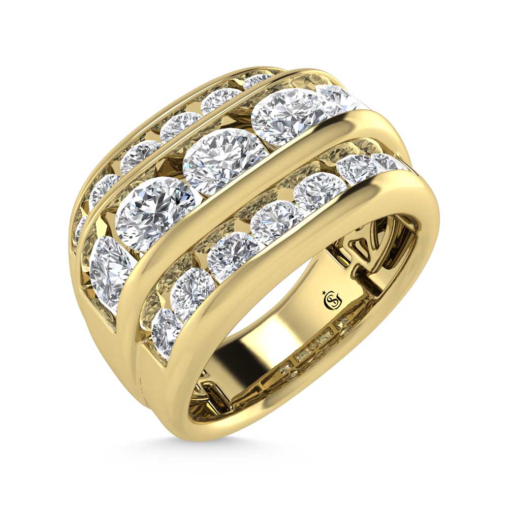14K Yellow Gold  4 1/10 Ct.Tw. Lab Grown Diamond Channel Set Mens Ring