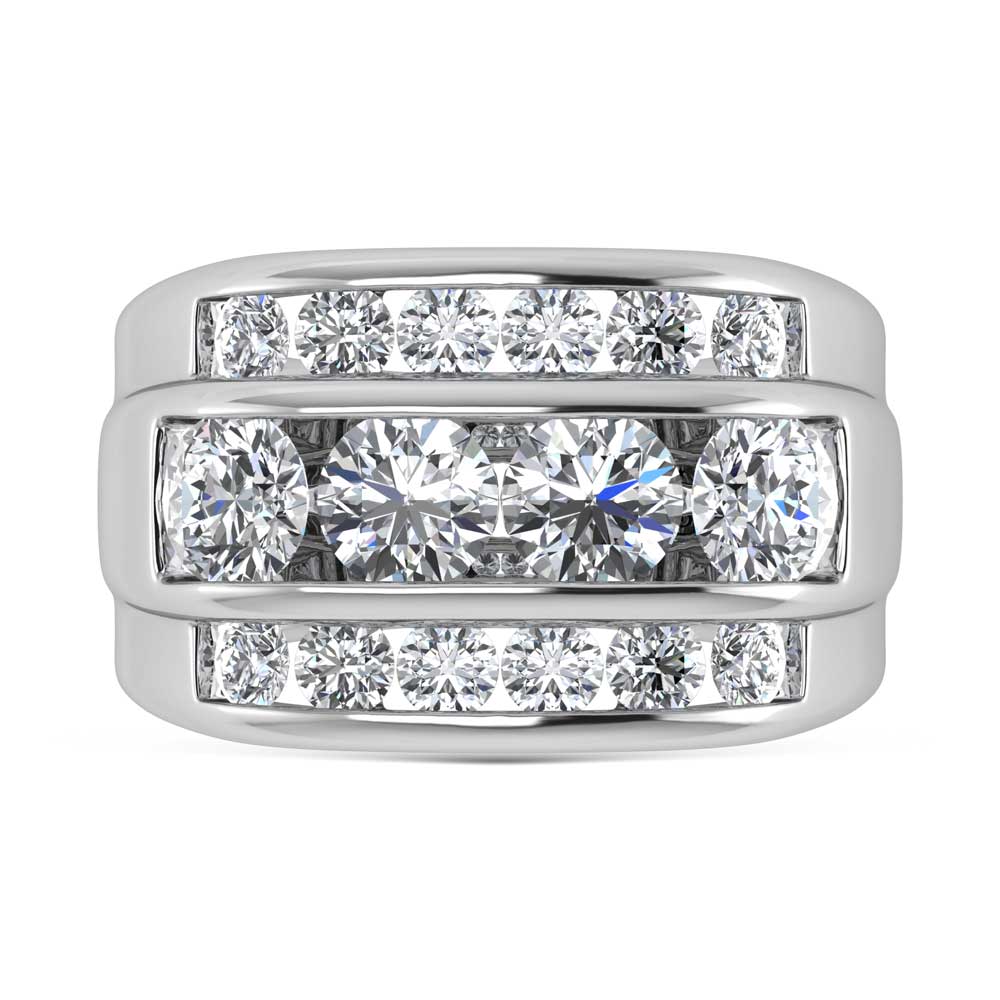 14K White Gold  5 Ct.Tw. Lab Grown Diamond Channel Set Mens Ring