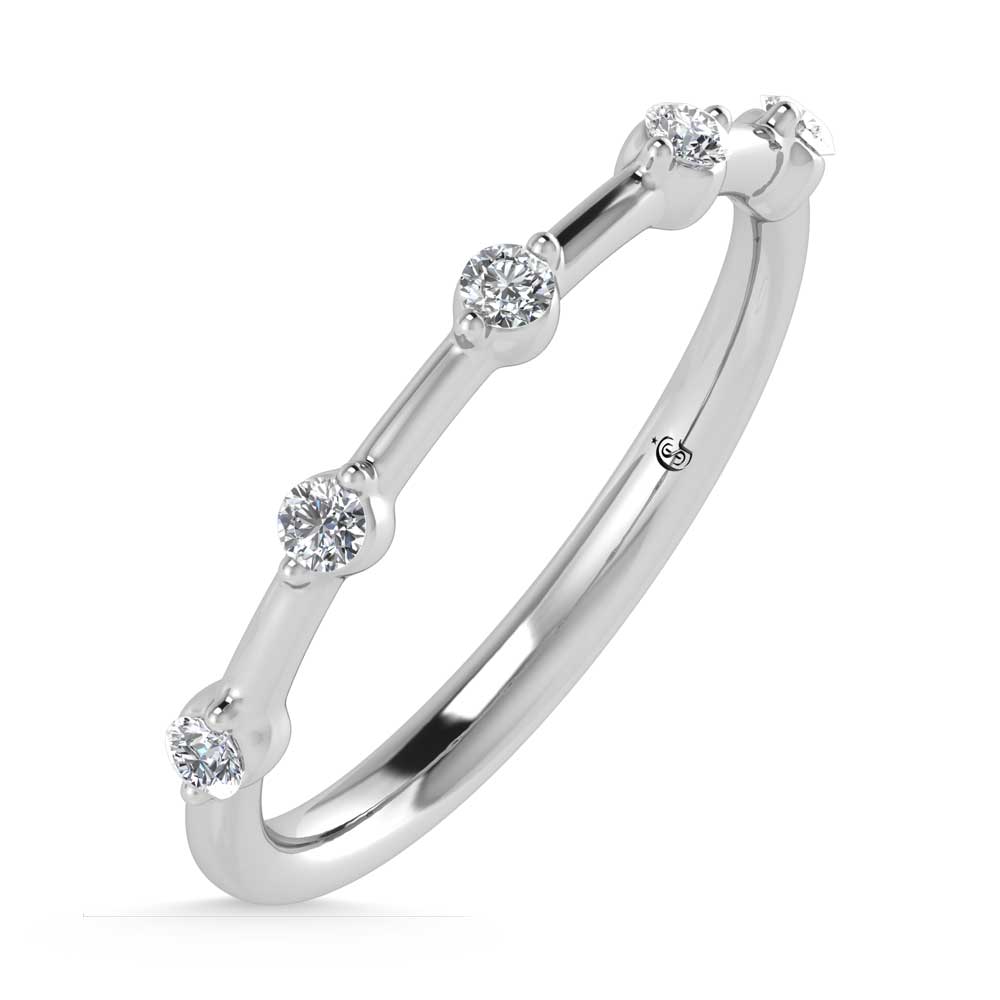 14K White Gold Lab Grown Diamond 1/8 Ct.Tw. Stackable Band