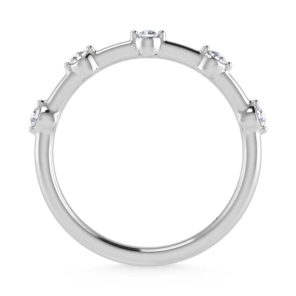 14K White Gold Lab Grown Diamond 1/8 Ct.Tw. Stackable Band