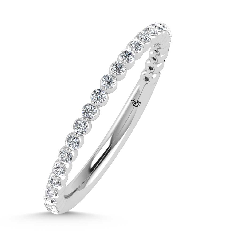 14K White Gold Lab Grown Diamond 1/4 Ct.Tw. Stackable Band