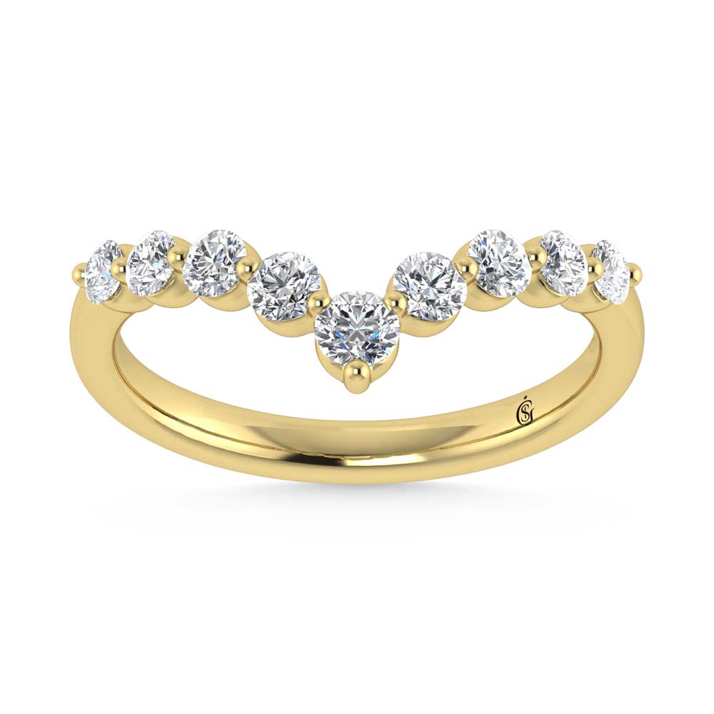 14K Yellow Gold Lab Grown Diamond 3/8 Ct.Tw. Chevron Band