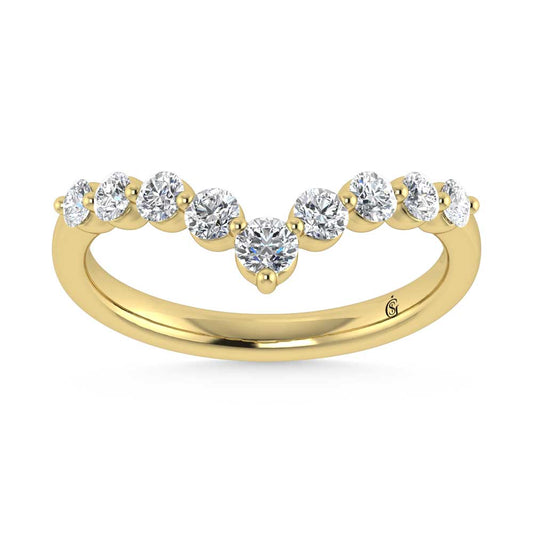 14K Yellow Gold Lab Grown Diamond 3/8 Ct.Tw. Chevron Band