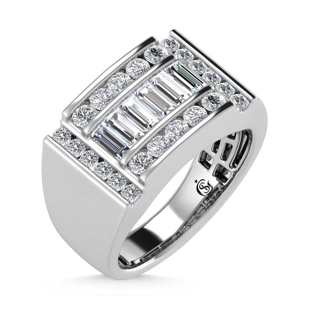 14K White Gold  1 5/8 Ct.Tw. Lab Grown Diamond Mens Ring