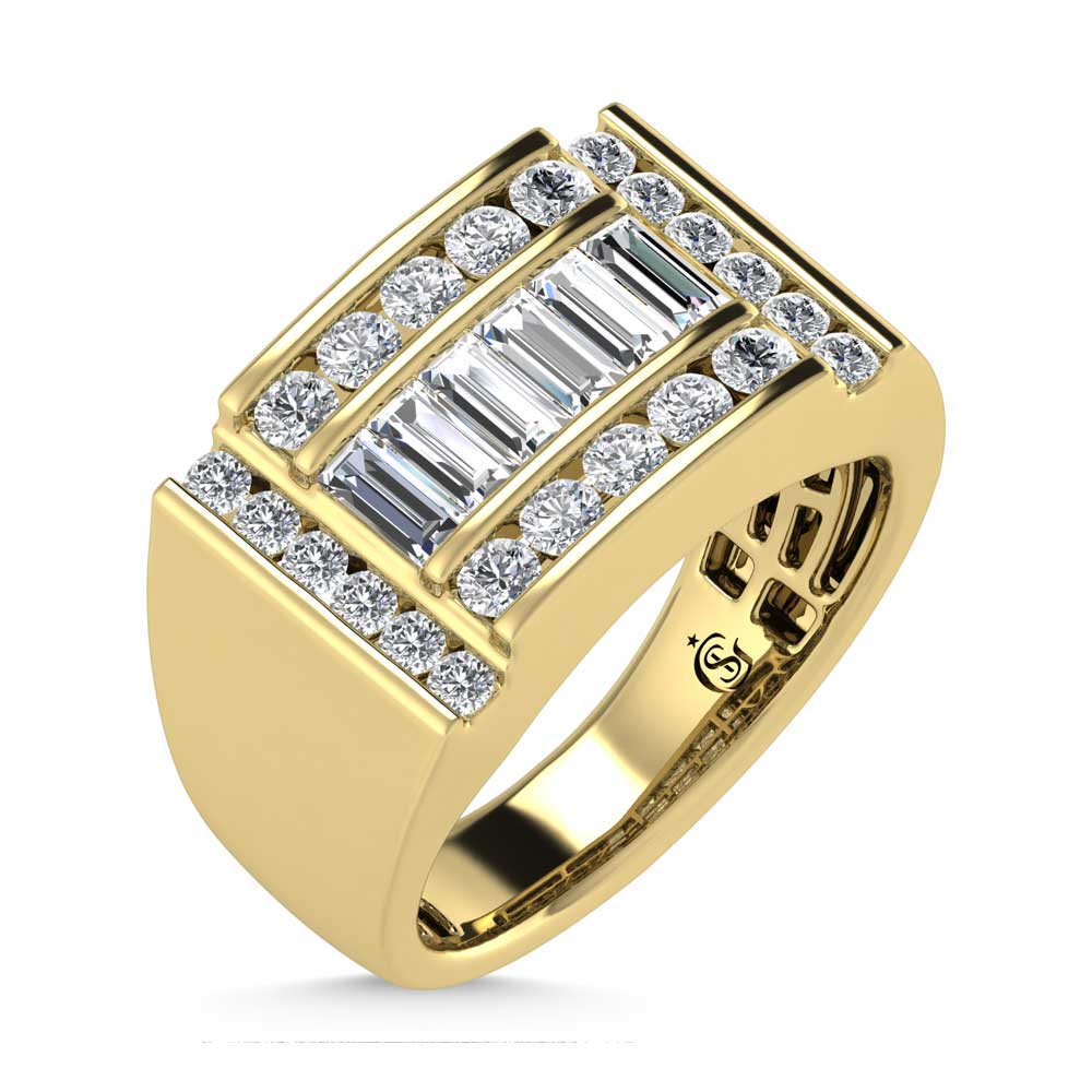 14K Yellow Gold  1 5/8 Ct.Tw. Lab Grown Diamond Mens Ring