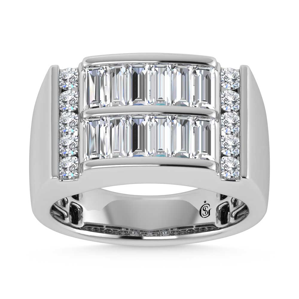 14K White Gold  1 5/8 Ct.Tw. Lab Grown Diamond Mens Ring