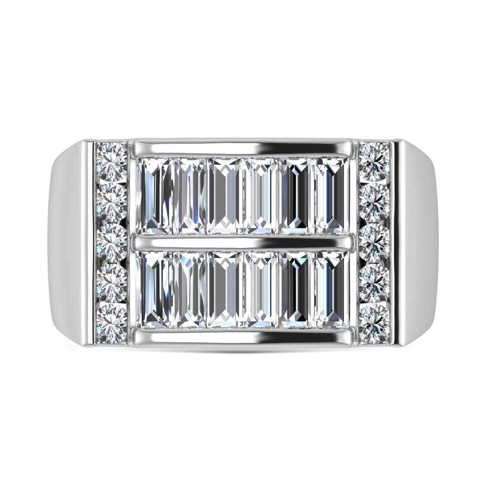 14K White Gold  1 5/8 Ct.Tw. Lab Grown Diamond Mens Ring