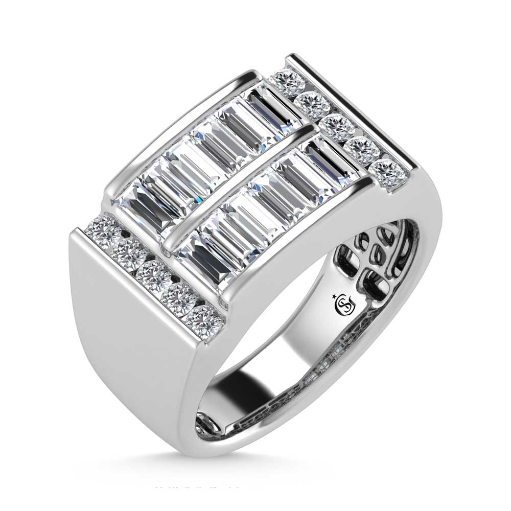 14K White Gold  1 5/8 Ct.Tw. Lab Grown Diamond Mens Ring