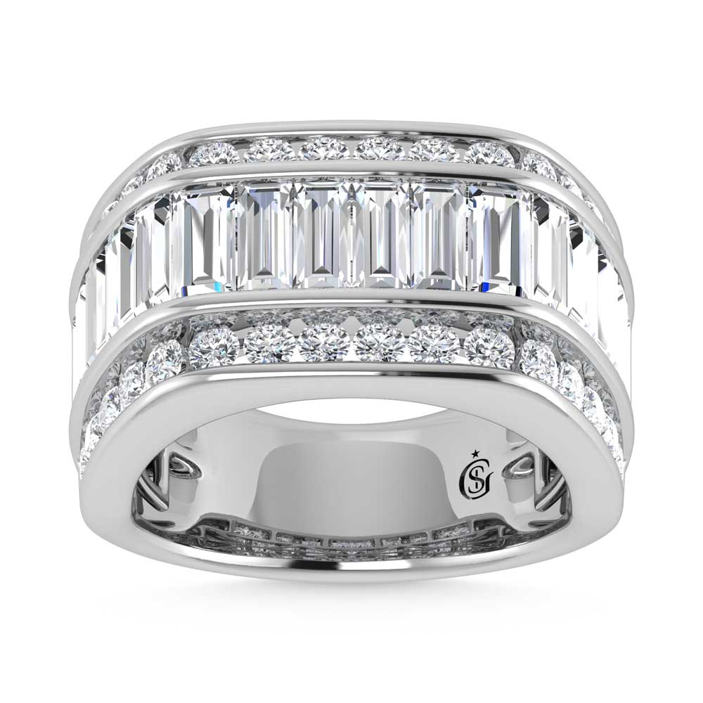 14K White Gold  5 Ct.Tw. Lab Grown Diamond Mens Ring