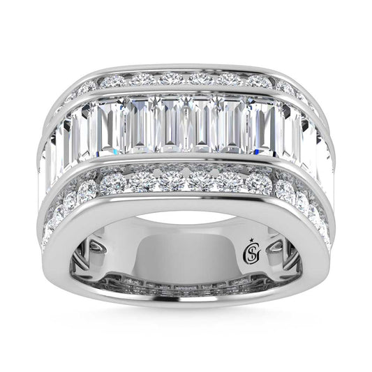 14K White Gold  5 Ct.Tw. Lab Grown Diamond Mens Ring