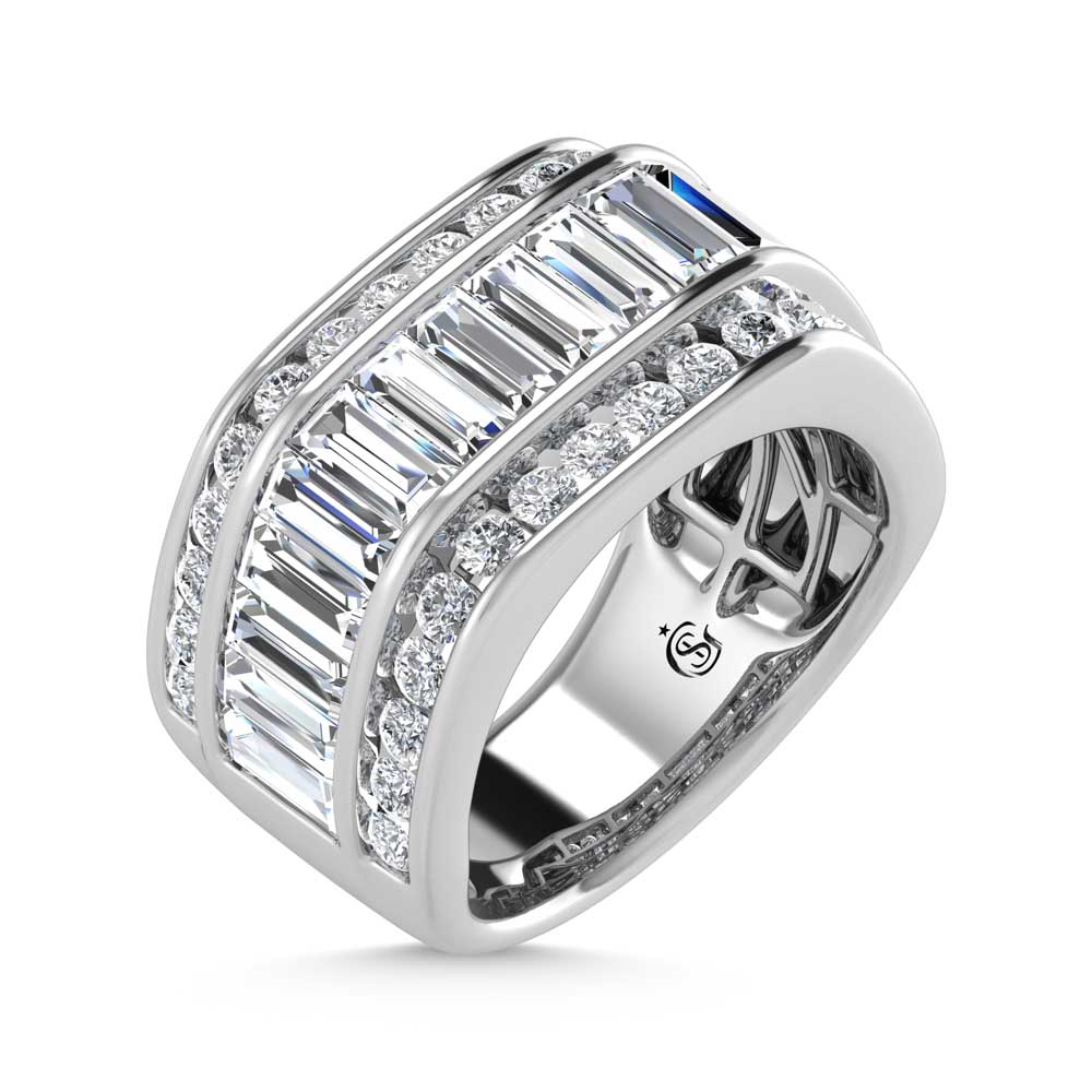 14K White Gold  5 Ct.Tw. Lab Grown Diamond Mens Ring