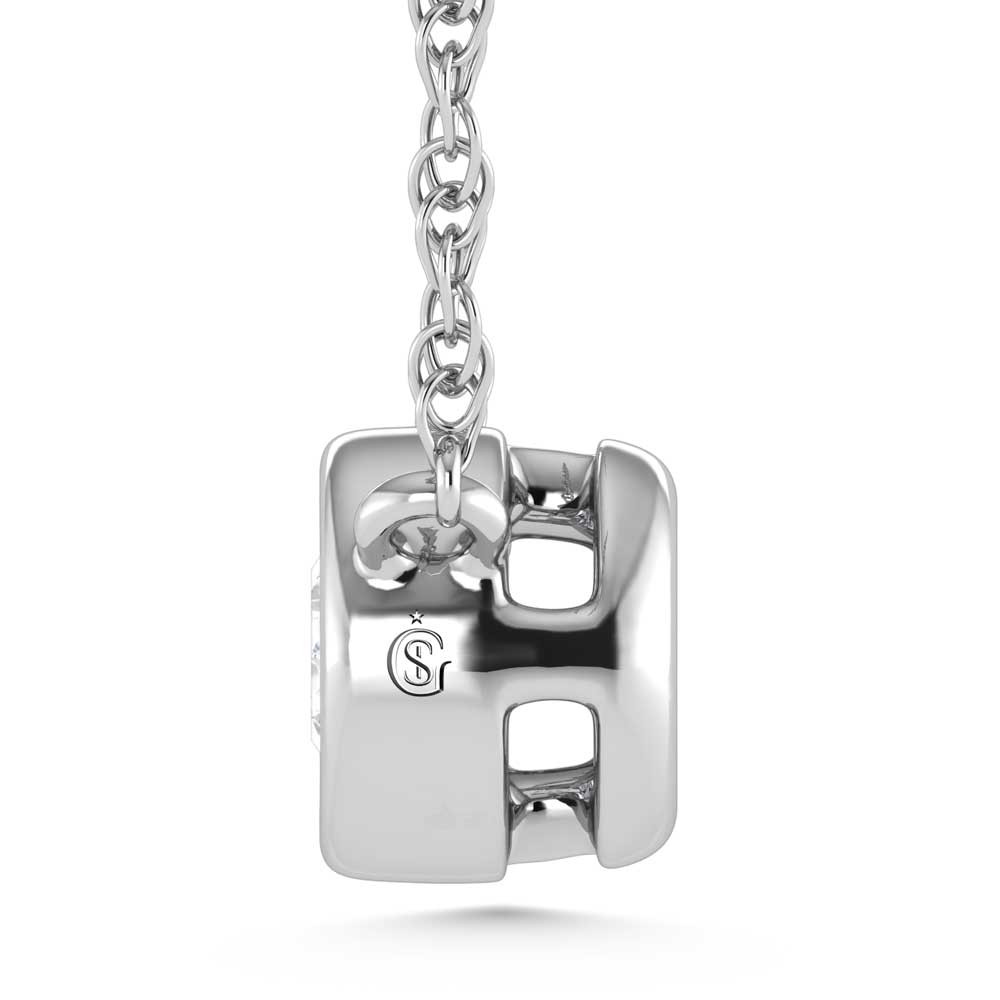 14K White Gold Lab Grown Diamond 1 Ct.Tw. Pear Shape Solitaire Necklace - 16 inches