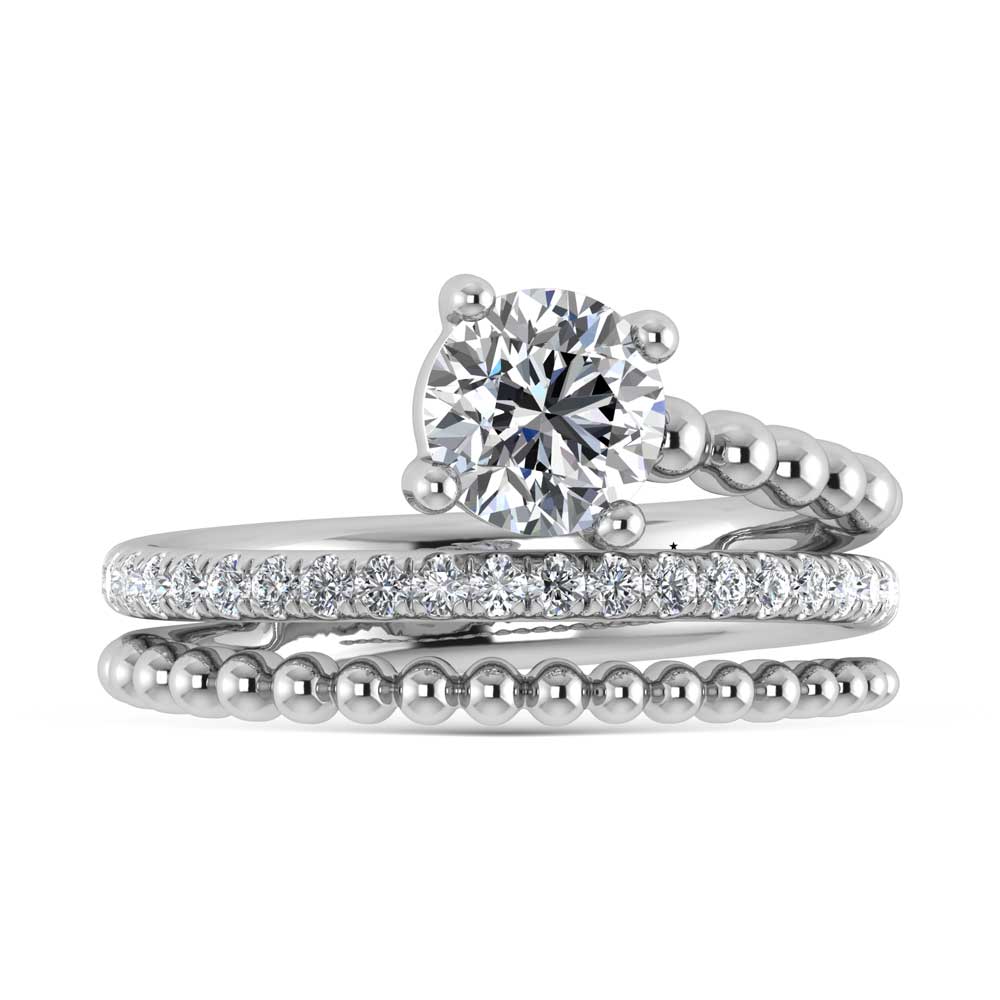 14K White Gold  1 1/4 Ct.Tw. Round Lab Grown Diamond Fashion Ring