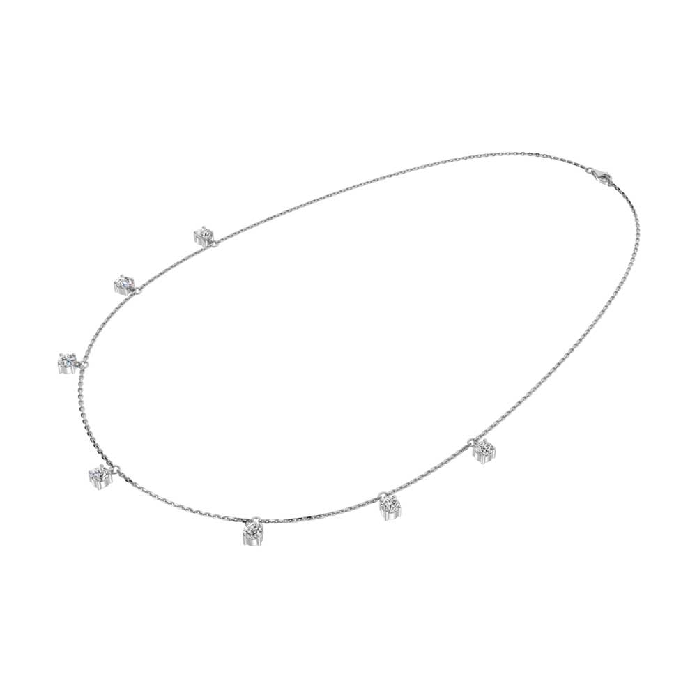 14K White Gold Lab Grown Diamond 1 Ct.Tw. 7 Stone Necklace