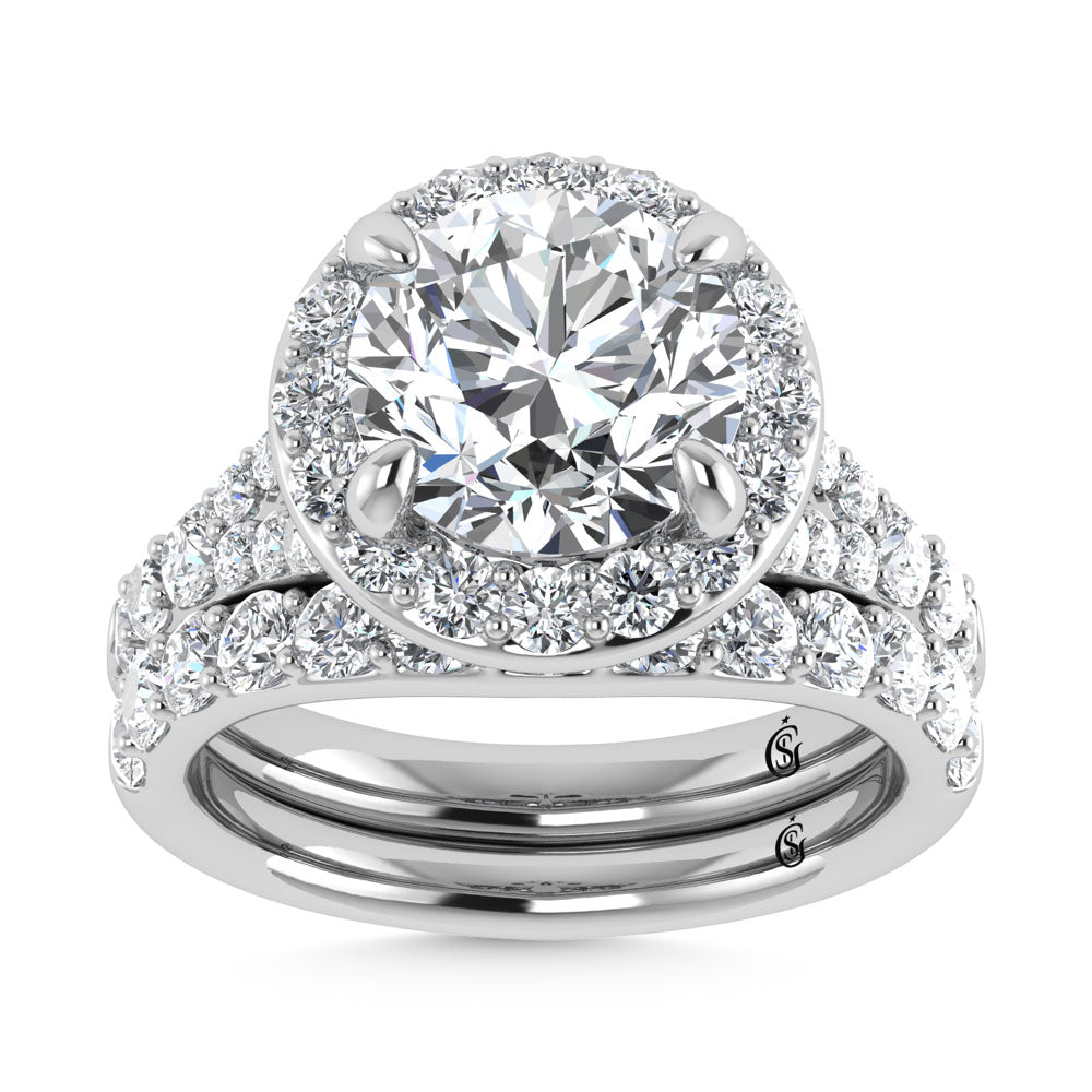 14K White Gold 4 7/8 Ct.Tw. Labgrown Diamond Bridal Ring (Center Round)