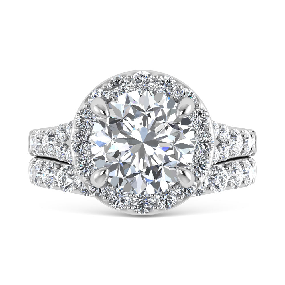 14K White Gold 4 7/8 Ct.Tw. Labgrown Diamond Bridal Ring (Center Round)