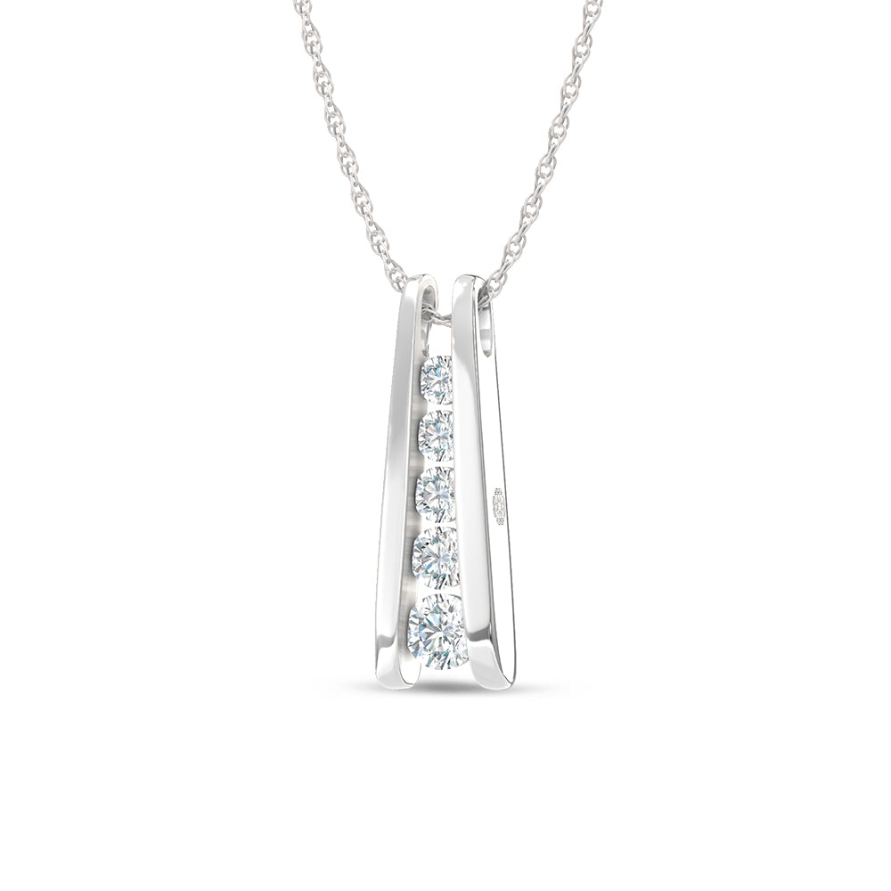14K White Gold Lab Grown Diamond 1 Ct.Tw. Fashion Pendant