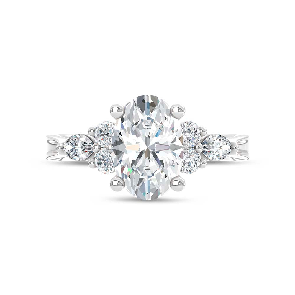 14K White Gold Lab Grown Diamond 2 1/2 Ct.T. Enagagement Ring