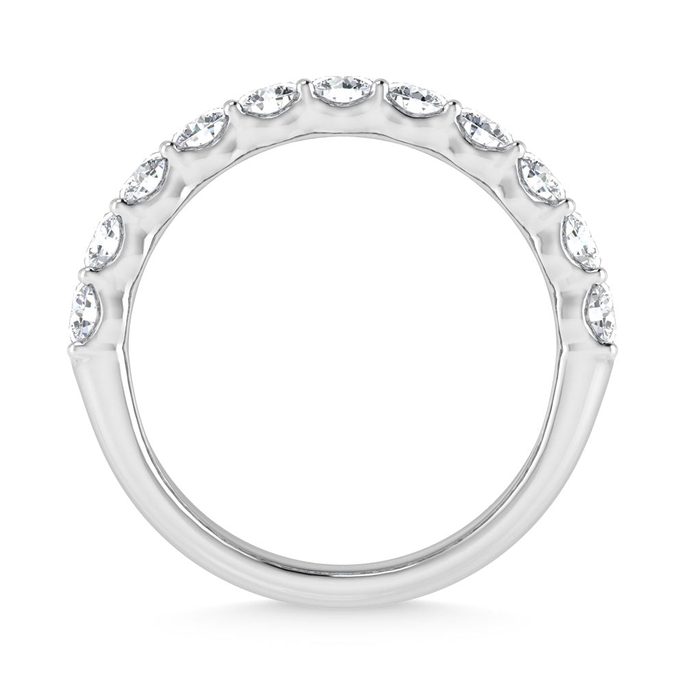 14K White Gold 4 Ct.Tw. Labgrown Diamond Round and Emerald Cut Fashion Band