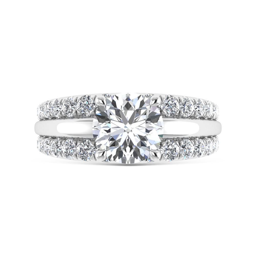 14K White Gold 3 Ct.Tw. Labgrown Diamond Round Shape Engagement Ring