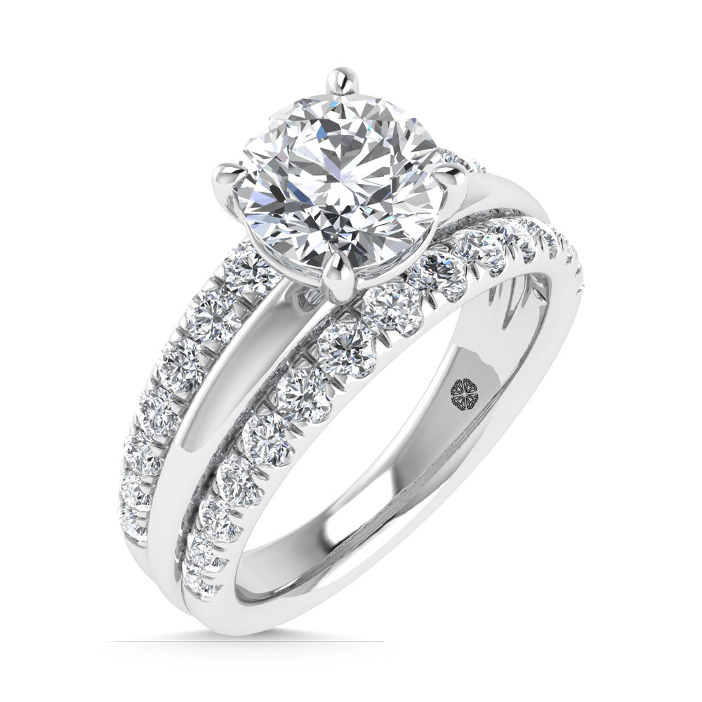14K White Gold 3 Ct.Tw. Labgrown Diamond Round Shape Engagement Ring