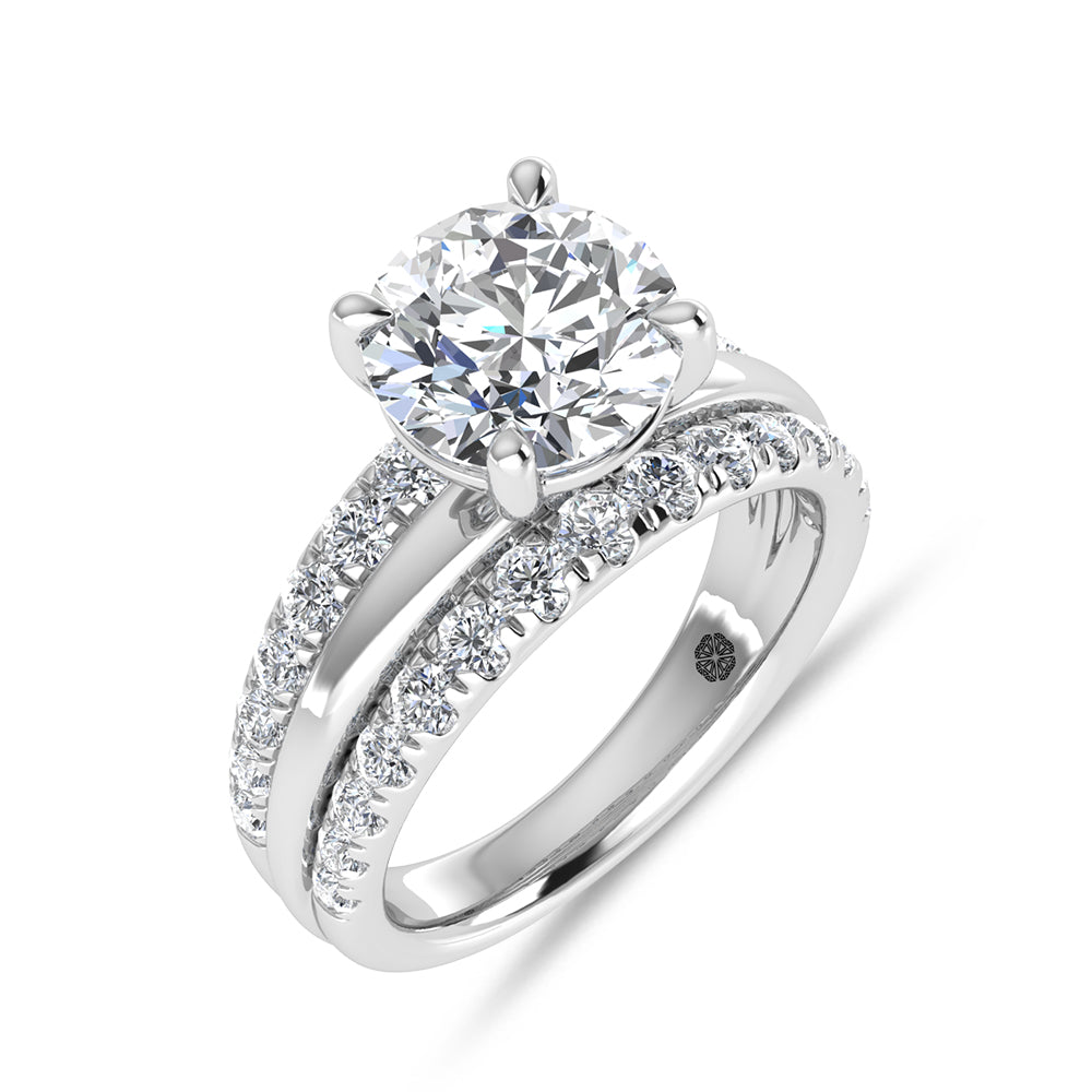 14K White Gold 4 Ct.Tw. Labgrown Diamond Round Shape Engagement Ring