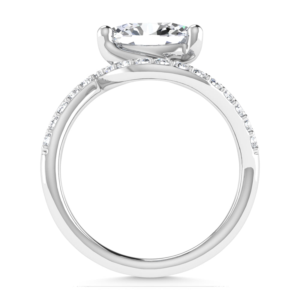 14K White Gold 1 7/8 Ct.Tw. Labgrown Diamond Oval Shape Bridal Ring