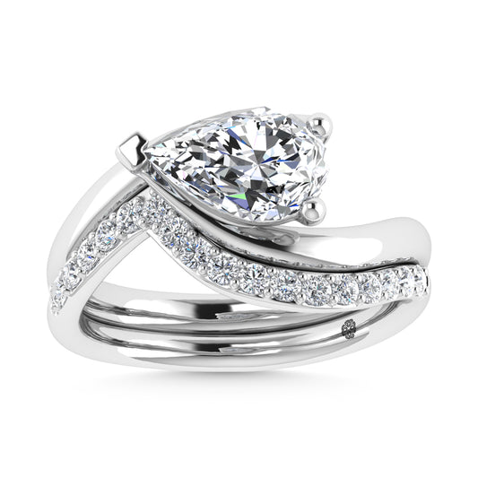 14K White Gold 1 7/8 Ct.Tw. Labgrown Diamond Pear Shape Bridal Ring