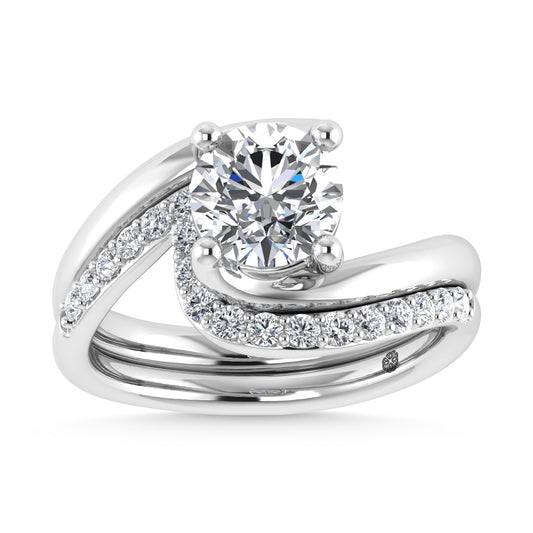 14K White Gold 1 7/8 Ct.Tw. Labgrown Diamond Round Shape Bridal Ring