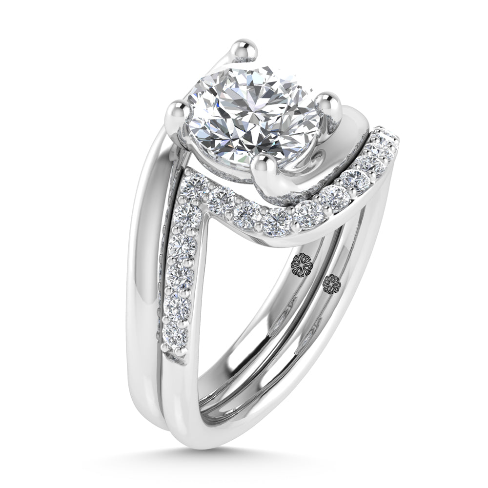 14K White Gold 1 7/8 Ct.Tw. Labgrown Diamond Round Shape Bridal Ring