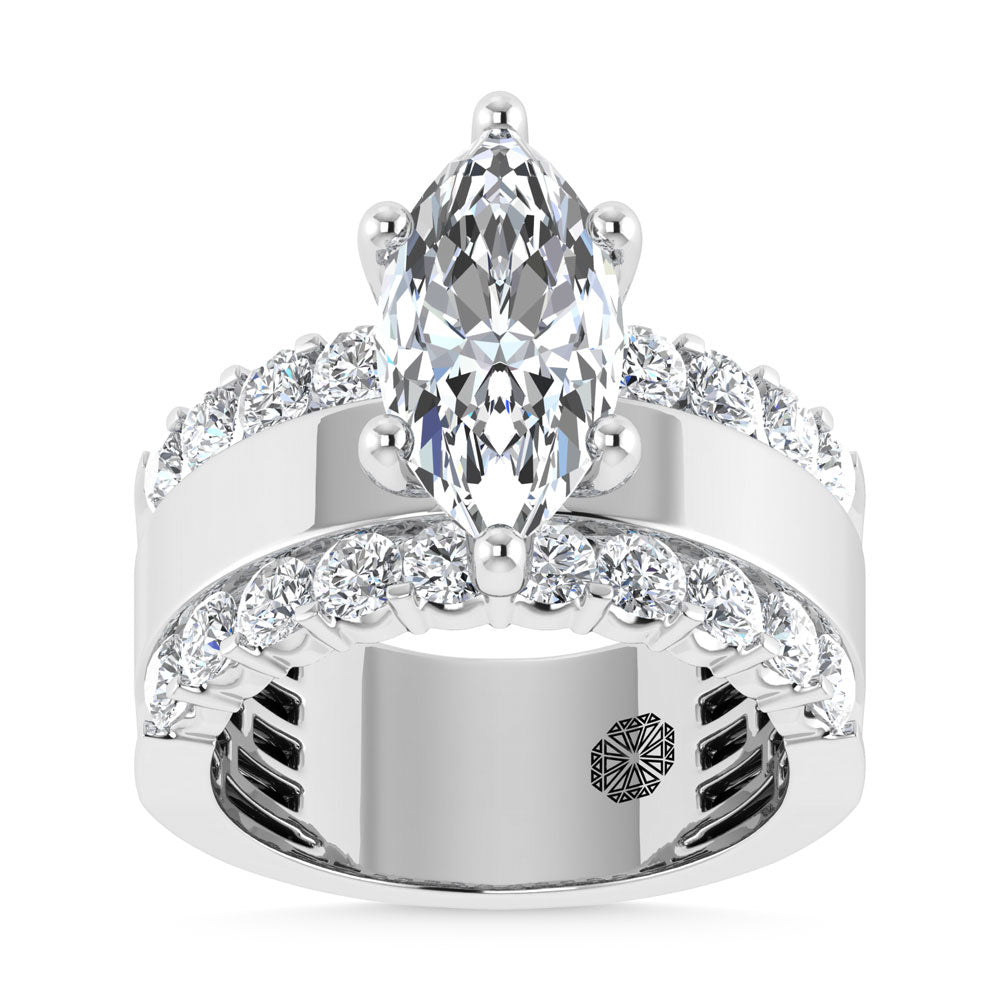14K White Gold 4 1/2 Ct.Tw. Labgrown Diamond Marquise Shape Machine Ring (IGI CERTIFIED CENTER)