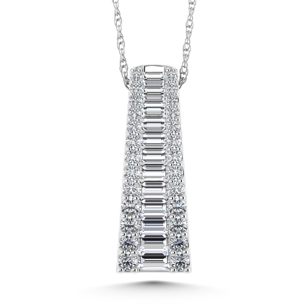 14K White Gold 2 Ct.Tw. Labgrown Diamond Slide Pendant