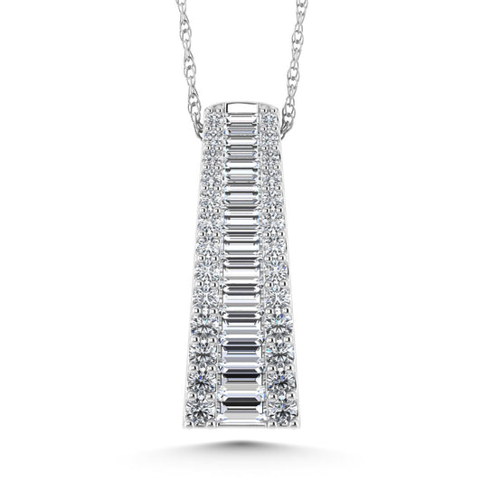 14K White Gold 2 Ct.Tw. Labgrown Diamond Slide Pendant