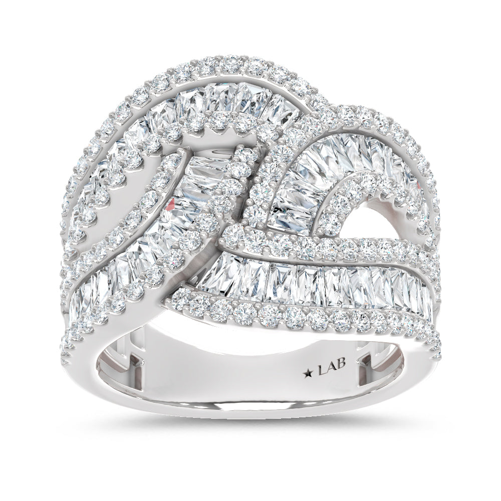 14K White Gold Lab Grown Diamond 2 3/8 Ct.Tw. Round and Tapper Fashion Band