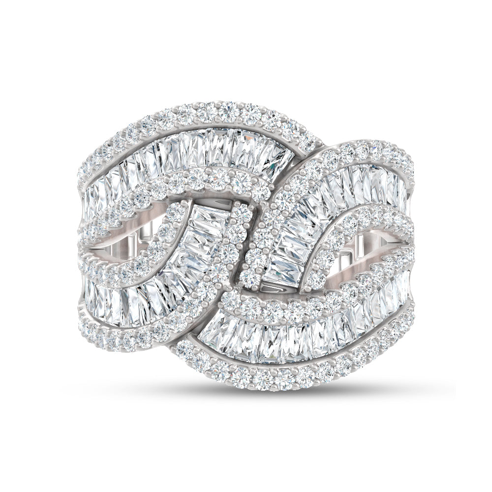 14K White Gold Lab Grown Diamond 2 3/8 Ct.Tw. Round and Tapper Fashion Band