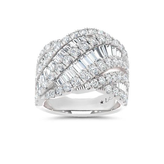 14K White Gold Lab Grown Diamond 2 1/2 Ct.Tw. Round and Tapper Fashion Band