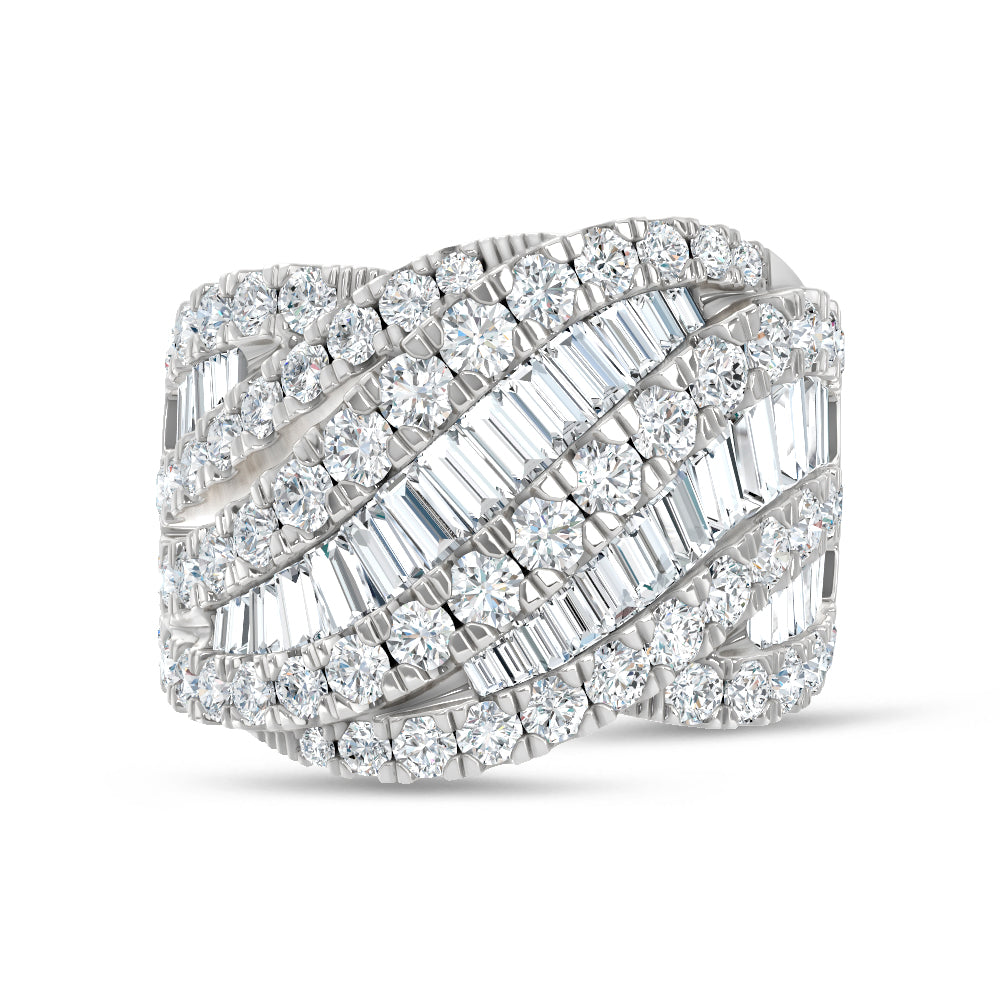 14K White Gold Lab Grown Diamond 2 1/2 Ct.Tw. Round and Tapper Fashion Band