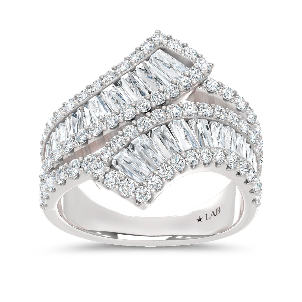 14K White Gold Lab Grown Diamond 2 1/4 Ct.Tw. Round and Tapper Fashion Band