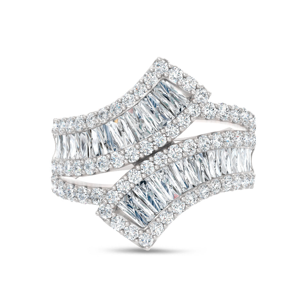 14K White Gold Lab Grown Diamond 2 1/4 Ct.Tw. Round and Tapper Fashion Band