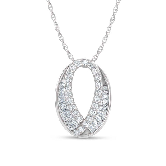14K White Gold Lab Grown Diamond 2 Ct.Tw. Fashion Pendant