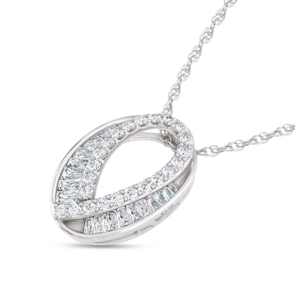 14K White Gold Lab Grown Diamond 2 Ct.Tw. Fashion Pendant