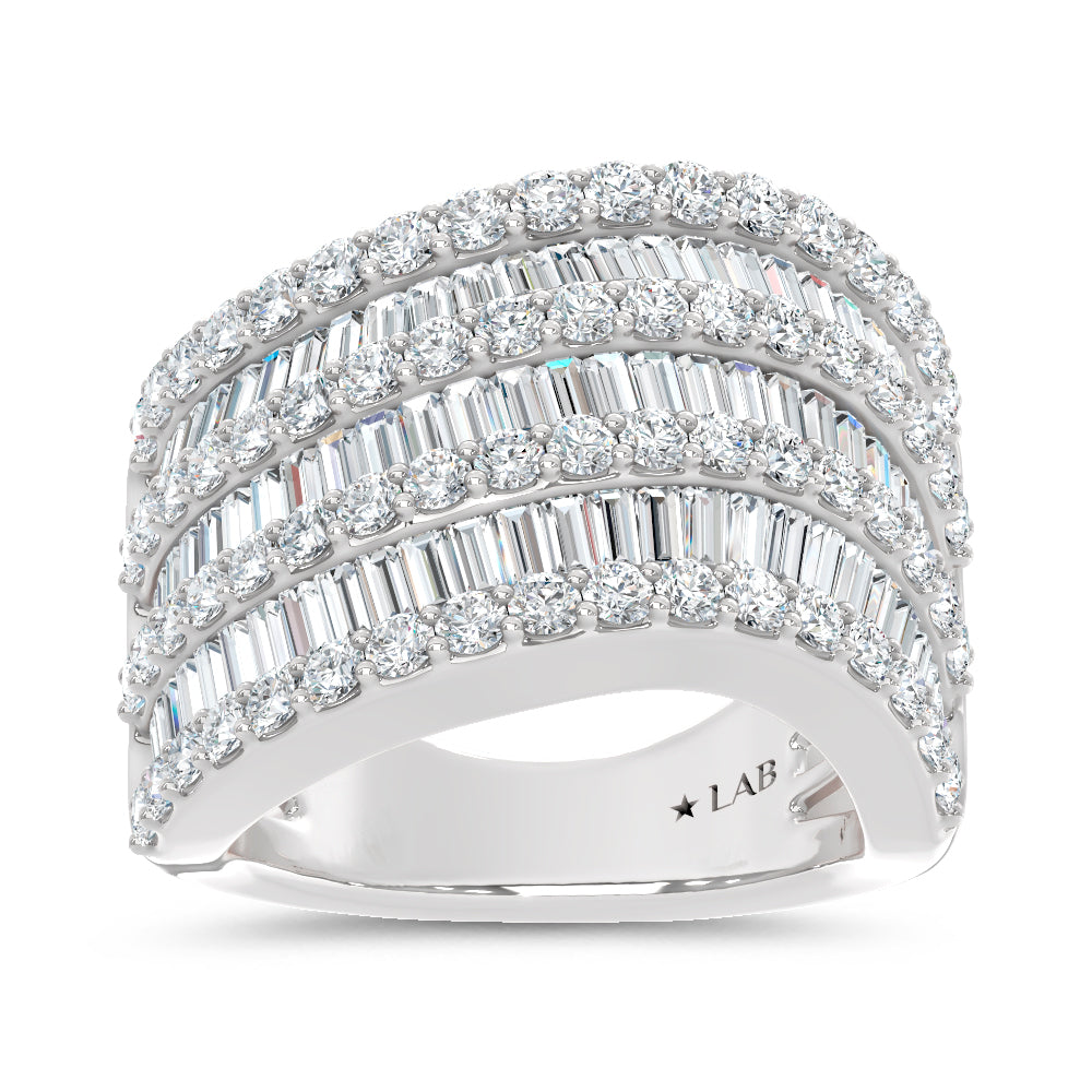 14K White Gold Lab Grown Diamond 2 1/2 Ct.Tw. Round and Tapper Fashion Band