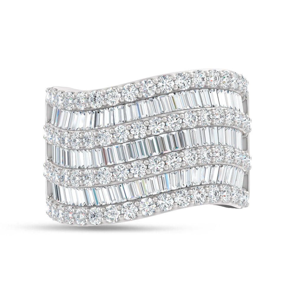14K White Gold Lab Grown Diamond 2 1/2 Ct.Tw. Round and Tapper Fashion Band