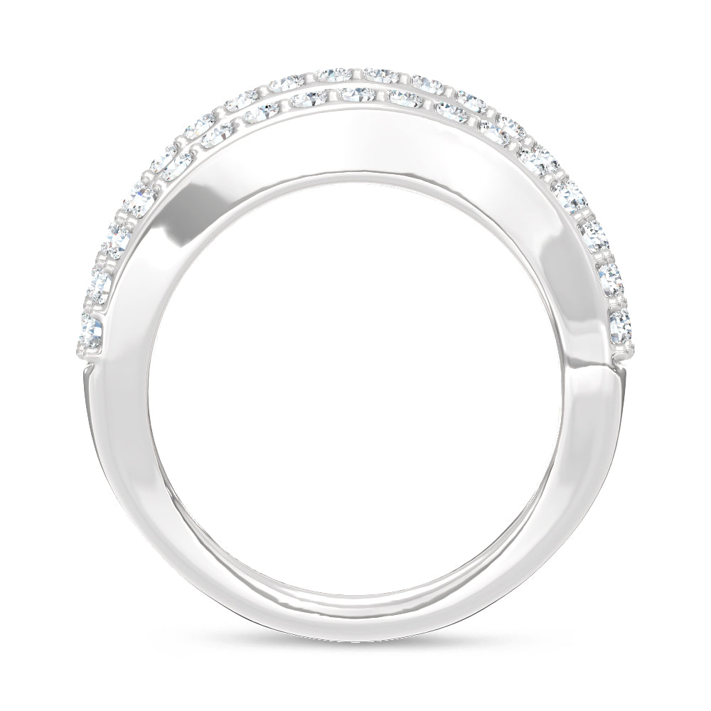 14K White Gold Lab Grown Diamond 2 1/2 Ct.Tw. Round and Tapper Fashion Band