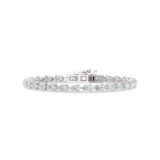 14K White Gold Lab Grown Diamond 15 Ct.Tw. Pear Shape Fancy Bracelet