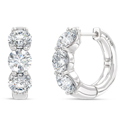 14K White Gold Lab Grown Diamond 2 Ct.Tw. Hoop Earrings