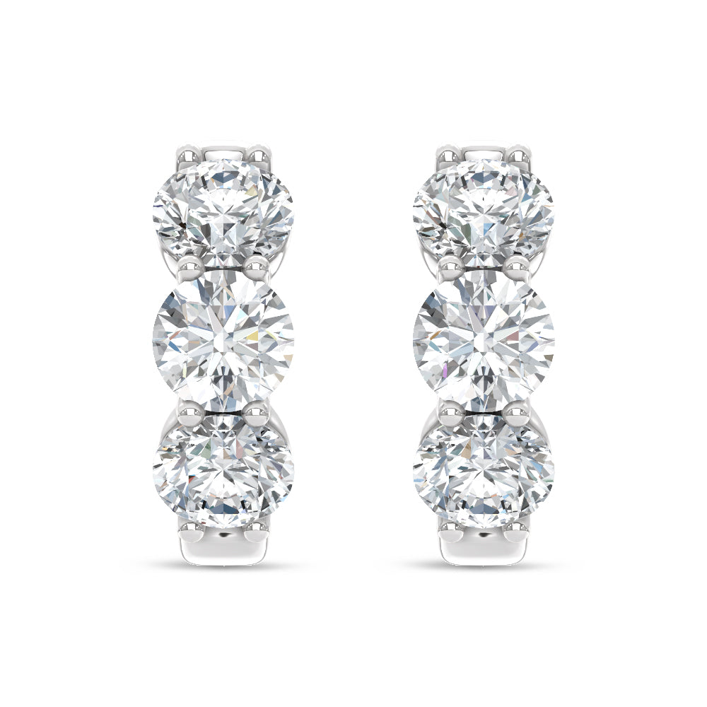 14K White Gold Lab Grown Diamond 1 Ct.Tw. Hoop Earrings