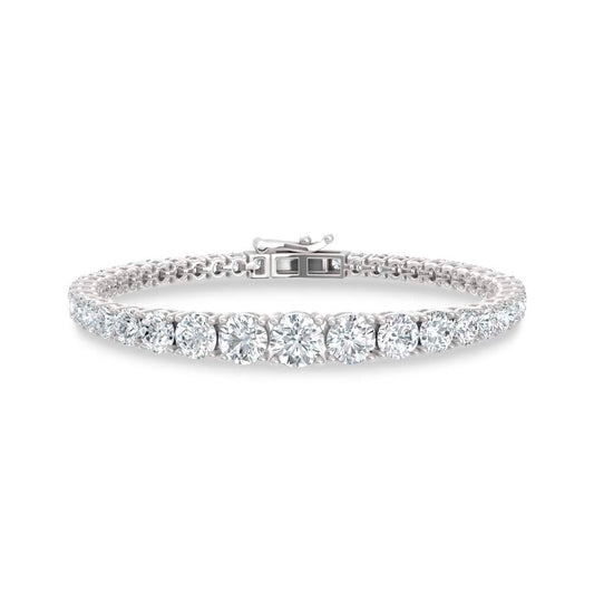 14K White Gold Lab Grown Diamond 10 Ct.Tw. Gratuating Bracelet