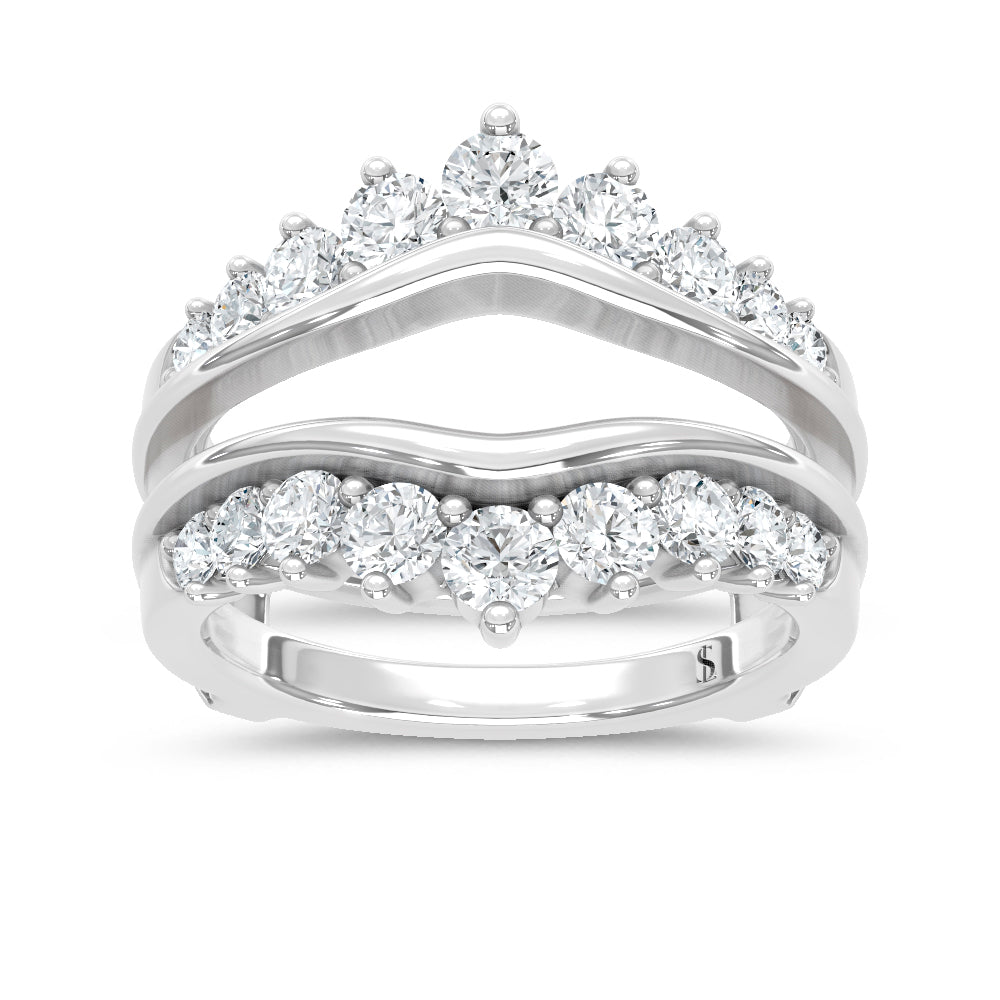 14K White Gold Lab Grown Diamond 1 1/2 Ct.Tw. Guard Ring