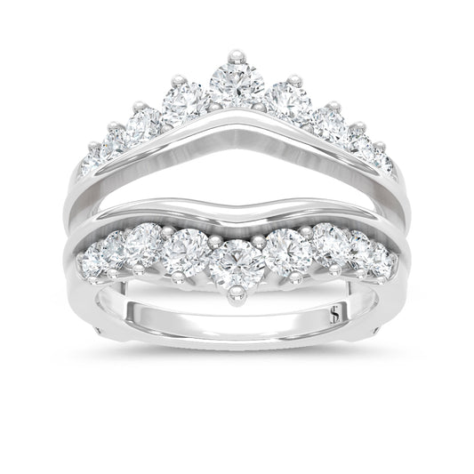 14K White Gold Lab Grown Diamond 1 1/2 Ct.Tw. Guard Ring